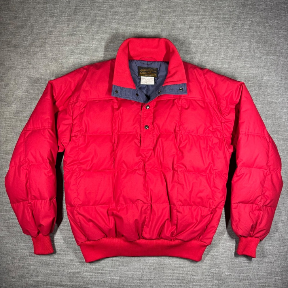 Vintage Eddie Bauer Goose Down Puffer Jacket Red Mens XL Pristine Late 80s